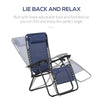 Zero Gravity Chair Set of 2 Patio Chair with Side Table Cupholders and Pillows for Pool, Backyard, Lawn, Blue