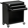 2-Drawer Rolling Tool Chest on Wheels, Metal Tool Cabinet for Warehouse, Workshop and Garage, Black