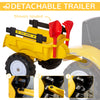 Ride on Toy Dump Truck for Kids, Pedal Construction Car with Detachable Trailer for 3 Year Old, Yellow