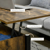 Lift Top Coffee Table, Modern Center Table with Storage Shelves and Hidden Compartment for Living Room, 41
