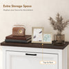 Shoe Cabinet with 3 Flip Drawers, Farmhouse Narrow Shoe Storage Cabinet with Adjustable Shelves, White