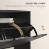 Shoe Storage Cabinet with 4 Flip Drawers and Adjustable Shelf, Shoe Cabinet for 8-16 Pairs of Shoes, Black