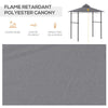 8' x 5' BBQ Grill Gazebo Tent with Double Tiered Canopy for Outdoor Sun Shade, Grey