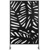 Freestanding Outdoor Privacy Screen, Decorative Metal Outdoor Divider with Stand for Garden, Backyard, Deck, Pool, Black