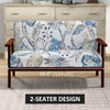 Compact Loveseat Sofa Couch Linen Fabric Double Seat Sofa with Rubber Wood Legs