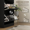 Modern Shoe Storage with 3 Flip Drawers and Adjustable Shelves, Shoe Cabinet Organizer for 12-18 Pairs of Shoes, Black
