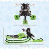 Soozier Kids Snow Racer Sleds with Padded Rubber Seat, Green