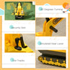 Qaba Kids Ride-on Excavator with Digger, Pretend Play Construction Truck with Under Seat Storage, Realistic Sound, Treaded Wheels, No Power Design