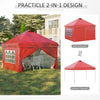 10' x 10' Pop Up Canopy Tent, Instant Sun Shelter, Tents for Parties, with Wheeled Carry Bag, for Outdoor, Garden, Patio
