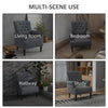 Armchair, Fabric Accent Chair, Modern Living Room Chair with Wood Legs and Rolled Arms for Bedroom, Grey