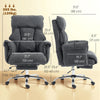 Desk Chair, Computer Office Chair with Footrest, Adjustable Backrest and Headrest, Dark Grey