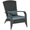 Patio Wicker Adirondack Chair, PE Rattan Outdoor Muskoka Chair, Fire Pit Chair with Cushions for Patio, Garden, Backyard, Poolside, Balcony, Deck, Light Grey