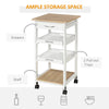 Kitchen Island Rolling Trolley Utility Serving Cart with Drawer  Grey