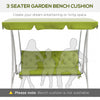 3-Seater Outdoor Bench Swing Chair Replacement Cushions for Patio Garden, Light Green