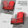 4 PCS Patio PE Rattan Wicker Sofa Set Outdoor Conversation Furniture w/ Two Tier Tea Table & Cushions, Red