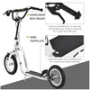 Aosom Dual Brakes Kick Scooter 12-Inch Inflatable Front Wheel Ride On Toy for Age 5+, White