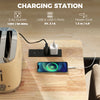 Kitchen Island on Wheels with Wood Drop Leaf, Charging Station, Rolling Kitchen Cart with Adjustable Shelf