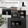 Compact Kitchen Pantry Buffet Server Hutch Storage Cabinet  with Microwave Oven Stand Drawer and Shelves, Black