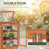 Wooden 2 Tier Cold Frame Greenhouse Polycarbonate Plant Grow House Portable Garden, 22.8