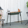 Portable BBQ Grill, Charcoal Grill with Side Seasoning Baskets, Hooks and Nets for Outdoor, Picnic, Camping, Dark Green