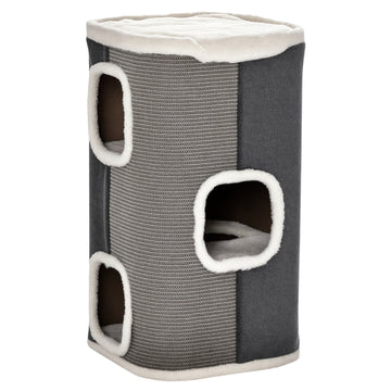 4-Story Cat House for Indoor, Cat Condo with Sisal Scratching Surface, Removable Cushion, 16