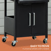 Outdoor 3 Burner Gas Grill Portable Barbecue w/ Wheels, Warming Rack, Shelves, Cabinet, Thermometer, Black