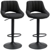 Swivel Bar Stools Set of 2, Linen Upholstered Counter Height Barstools with Round Metal Base