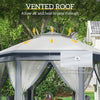 13' x 13' Pop Up Canopy Tent with Netting and Carry Bag, Instant Sun Shelter, Grey