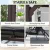 Convertible Patio Swing Bed with Canopy and Cushions, 3 Seater Porch Swing for Outdoor, Backyard, Garden, Dark Grey