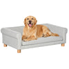 Modern Pet Sofa Cat or Medium Large Dog Bed W/ Removable Seat Cushion, Light Grey