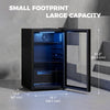 3.2 Cu.Ft Beverage Fridge, 128 Can Drink Fridge with Glass Door, Auto-Defrost and LED Light for Soda, Beer, Black