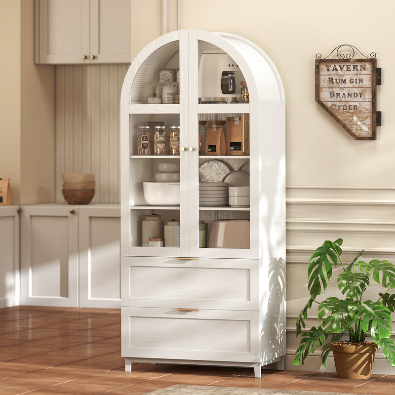 Arched Kitchen Pantry Cabinet, 71