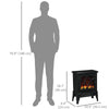 Electric Fireplace Heater, Freestanding Fireplace Stove with Realistic Flame and Overheat Protection, 750W/1500W