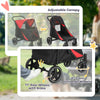 Foldable Pet Stroller with Universal Front Wheels, Shock Absorber, Dog Cat Carriage for Large & Medium Dogs, Red