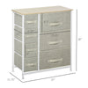 Dresser for Bedroom with 7 Drawers, Chest of Drawers with Metal Frame, Fabric Dresser for Living Room, Light Grey