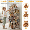Qaba Stuffed Animal Storage Organizer, Teddy Toy Storage Organizer with Waterproof Bottom for Playroom, Nursery, 47x47x132cm