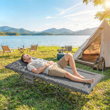 Camping Cot for Adults with Padded Cushion, 31.5