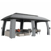 10' x 20' Patio Gazebo, Outdoor Gazebo Canopy Shelter with Netting, Vented Roof for Garden Dark Grey
