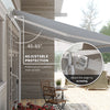 12' x 10' Retractable Awning Patio UV Resistant Fabric and Aluminum Frame for Deck, Balcony, Yard, Grey