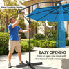 10ft Offset Patio Umbrella with Base, Garden Hanging Parasol with Crank, Banana Cantilever Umbrella Sun Shade, Blue
