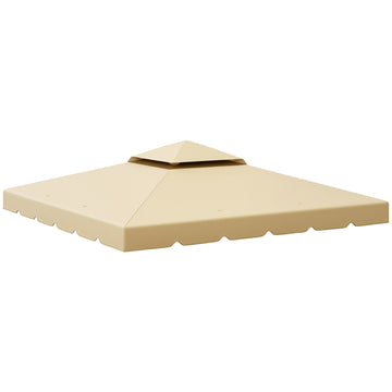 10' x 10' Gazebo Replacement Canopy, Gazebo Top Cover with Double Vented Roof for Garden Patio Outdoor TOP ONLY, Beige