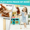 Qaba Unicorn Stick Horse, Plush Hobby Horse with Wood Wheels, Real Pony Neighing and Galloping Sounds, for Kids, Brown