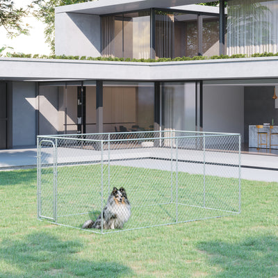 99 Sq. Ft. Dog Playpen Outdoor with Galvanized Steel Frame, for Small and Medium Dogs, 13.1' x 7.5' x 6'