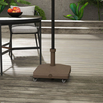 Square Parasol Base, Portable Umbrella Stand with Wheels, Water or Sand Filled, for Φ0.75
