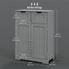 Bathroom Cabinet, Bathroom Storage Cabinet with 2 Drawers, Adjustable Shelf for Living Room, Entryway, Grey