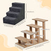 4-Step Dog Ramp for Sofa, Bed, and Couch, with Removable Cover, Dark Grey