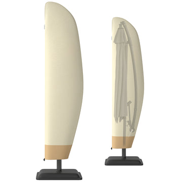 87-Inch Patio Umbrella Cover for for 10ft to 13ft Outdoor Offset Umbrella, Beige and Coffee