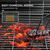 Barrel Charcoal BBQ Smoker, Barbecue with 420 sq.in. Cooking Area, Wheels, Ash Catcher, Black