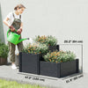 Vinyl Raised Garden Bed Kit, 3-Tier Elevated Garden Box with Open Bottom, DIY Assembly, Grey Wood Effect