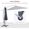 10' Deluxe Patio Umbrella Outdoor Market Parasol Banana Hanging Offset Sunshade Crank Cross Base Black